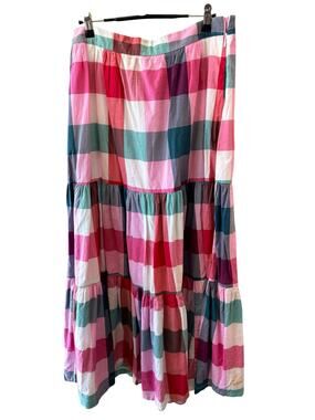 Pink plaid Beden full skirt long size 10 US good used condition